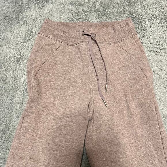 Lululemon Scuba High Rise Jogger Pants Womens 4 W5DD3S Heathered Pink Fleece - Picture 3 of 9